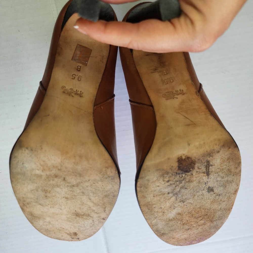 🌸Coach Elegant Leather Ankle Brown Heeled Sandals 9.5 - Picture 6 of 10